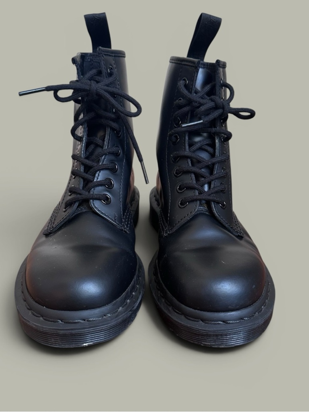 Dr. Martens 1460 MONO Black Gloss Leather 6-Eye Lace-Up Boots